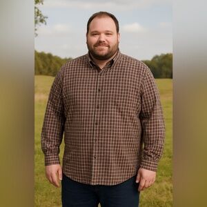 Cremieux Classic Fit Buffalo Plaid Reversible Long Sleeve Woven Shirt Sz 3XLT